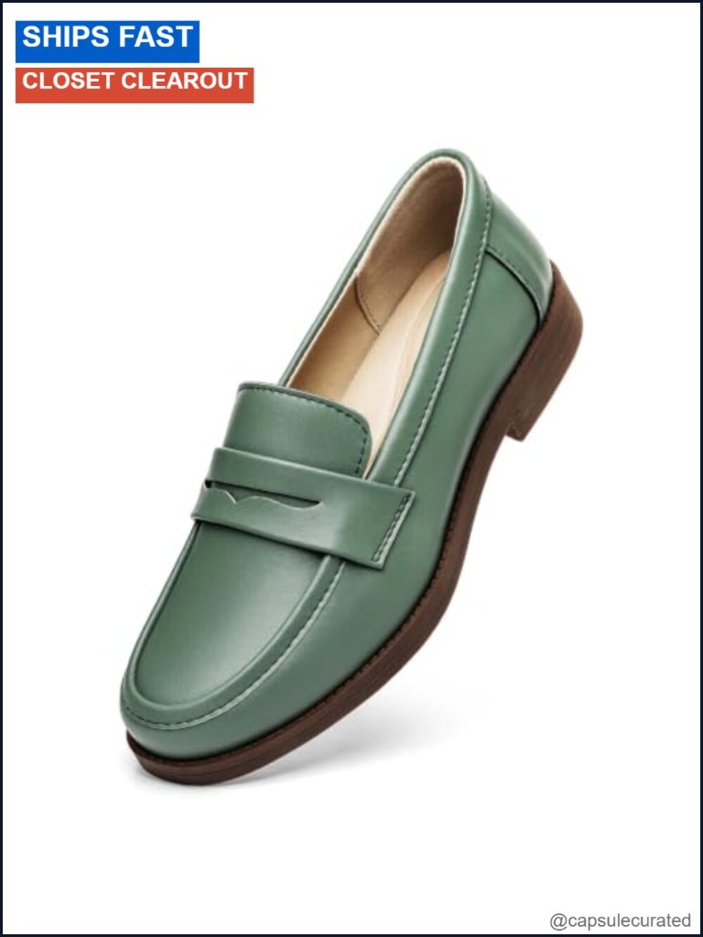 Leather Penny Loafers Slip On Business Casual Dress Flats